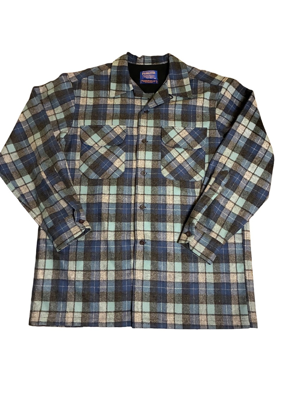 Pendleton Board Shirt Jac | Men’s M | 100% Virgin Wool | Teal Blue Plaid